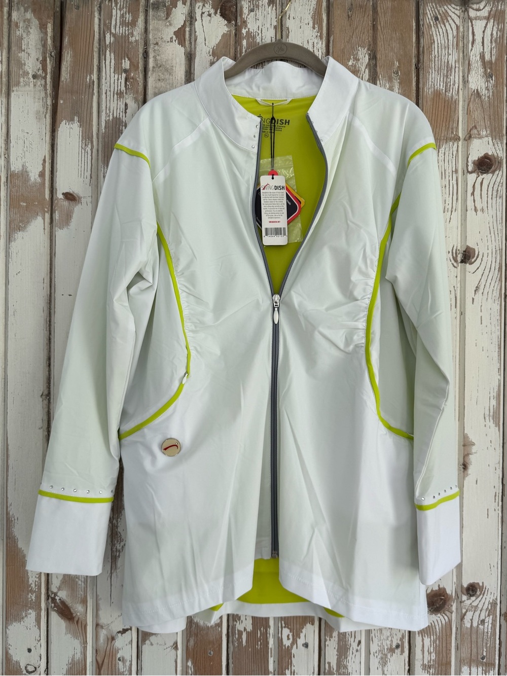 NWT Swingdish Swarovski Crystal Zip Golf Athletic Jacket XL
